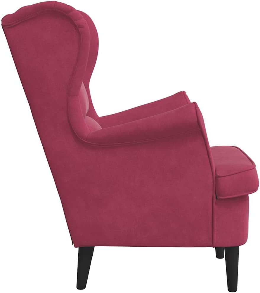 vidaXL Sessel, Relaxsessel mit gepolstertem Sitz Armlehnen, Fernsehsessel Loungesessel für Wohnzimmer, Polstersessel Ruhesessel, Weinrot Samt