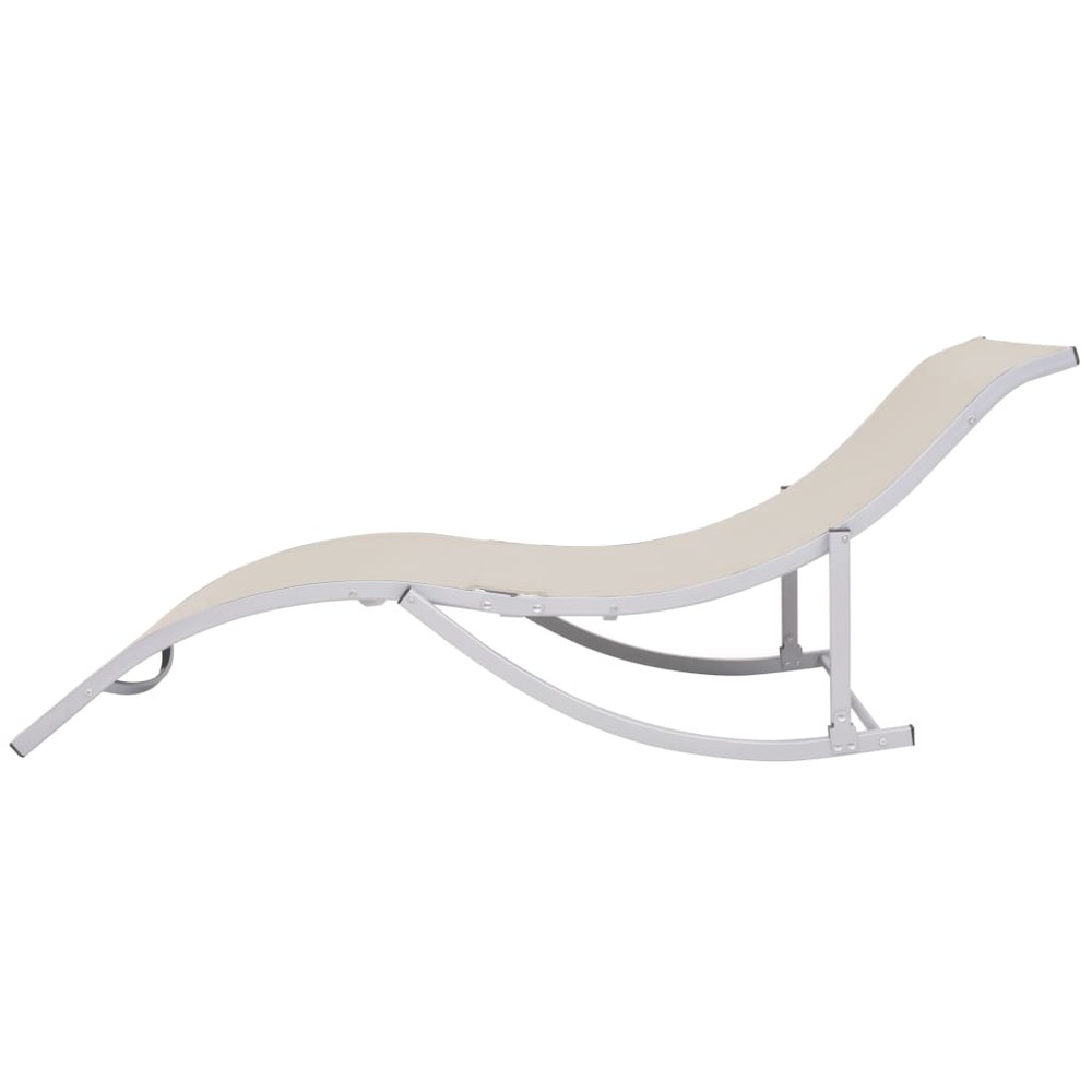 Lot de deux chaises longues pliables textilène crème