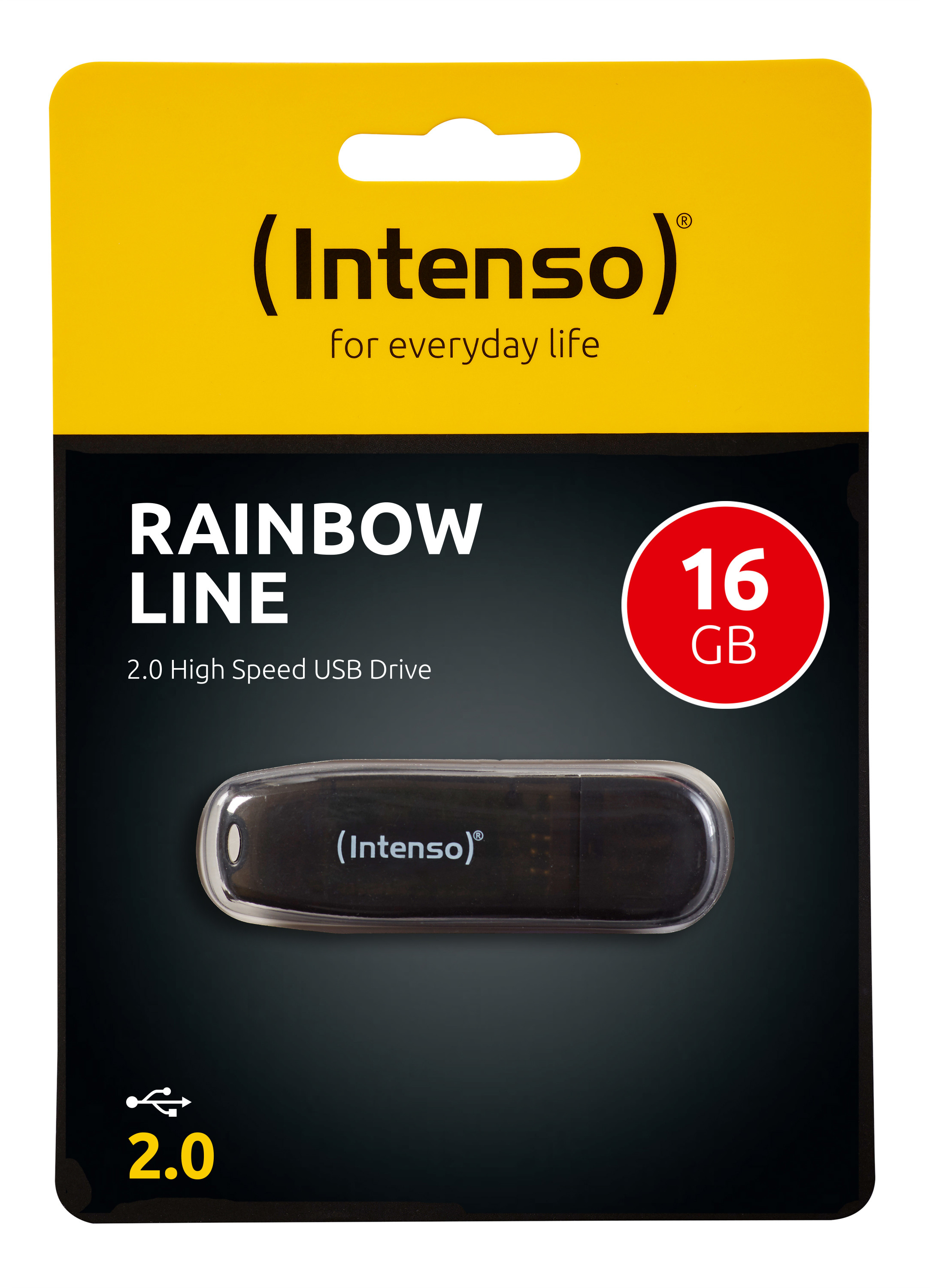 (16GB) Rainbow Line USB 2.0 Speicher Stick Flash Drive 28 Mbit/s (3502470) - Schwarz