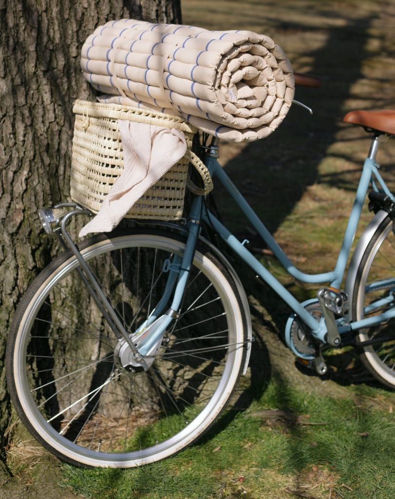 Picknickmand met deksel, palmblad, 27 x 37 x 28 cm