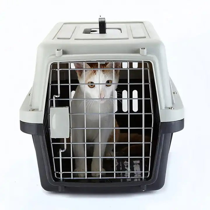 (58x63cm) Haustier Transport Box Reise Tragekiste Flugzeugbox für Kleine Hunde / Katzen - Schwarz