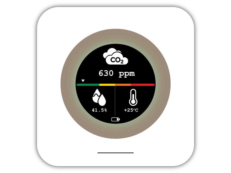 Luxafor CO2 Monitor Luxafor CO2 Monitor analysiert die Luftqualität eines Raumes und benachrichtigt Sie, wenn gelüftet werden muss