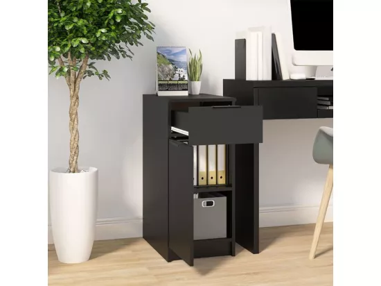 Armoire de bureau noir 33,5x50x75 bois d'ingénierie