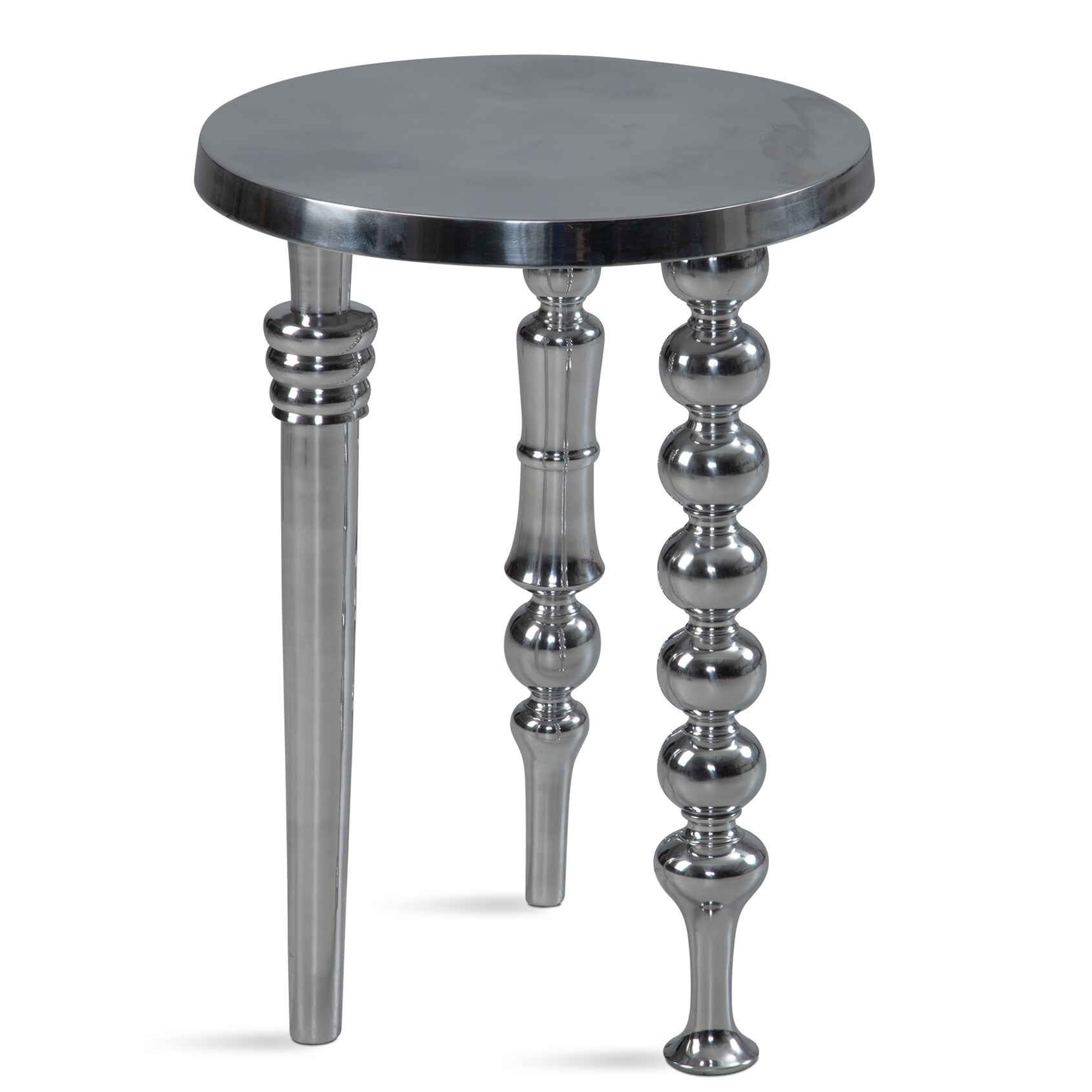 Beistelltisch FineBuy Sofatisch Metall Silber 44x44x63 cm Wohnzimmertisch Rund
