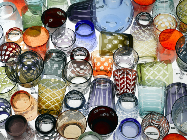 POLSPOTTEN Cuttings glazen set van 6 cobalt