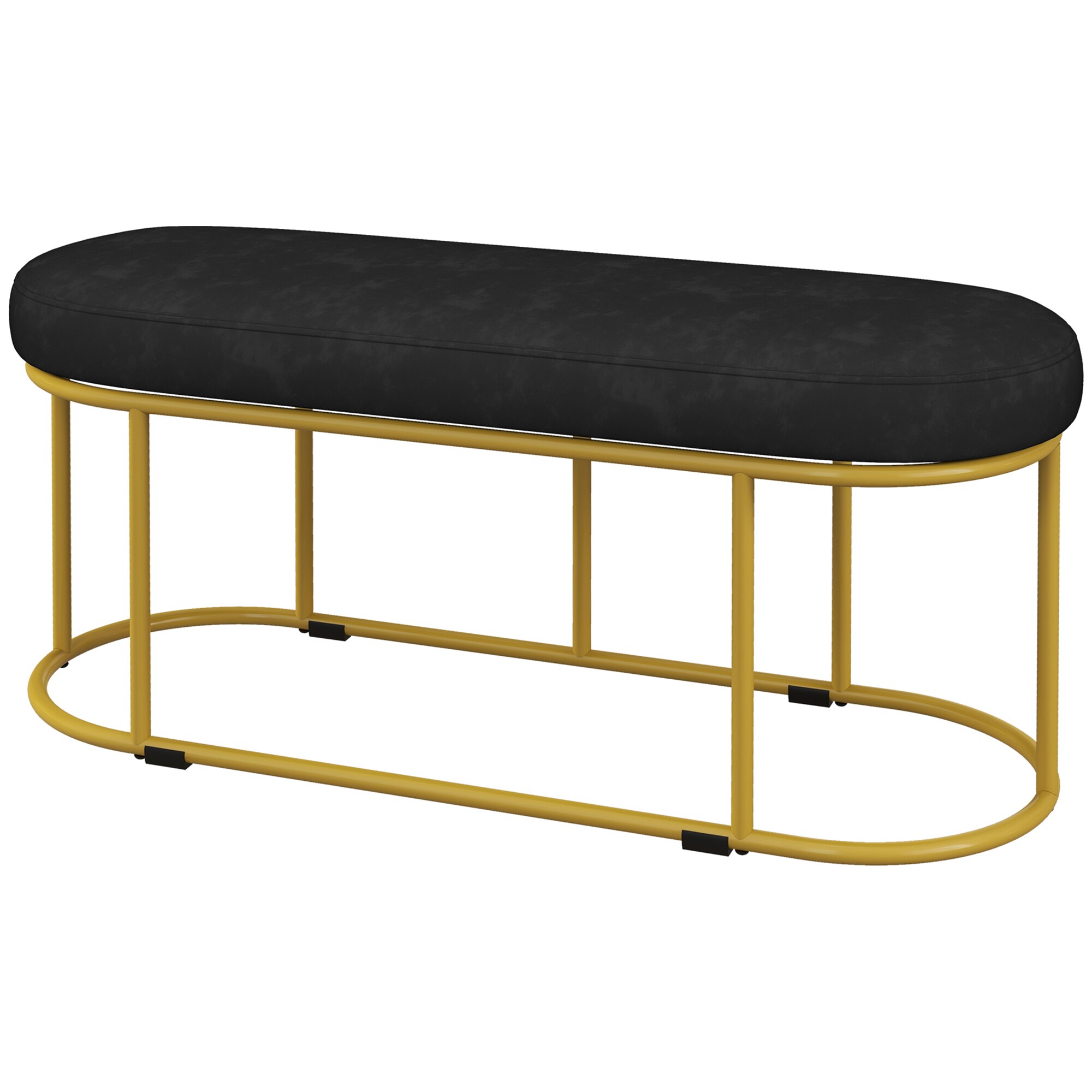 HOMCOM Sitzbank mit abgerundeten Stahlrahmen schwarz 100L x 37B x 43H cm