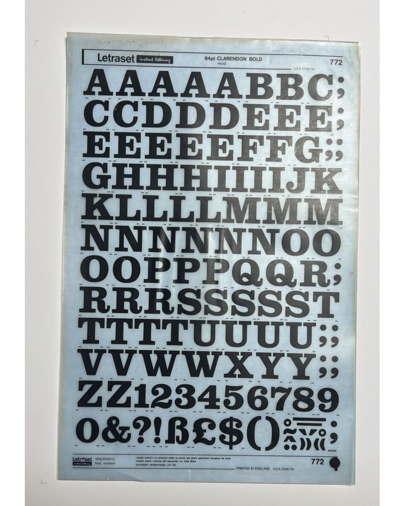 letraset-772- CLARENDON BOLD - 84pt