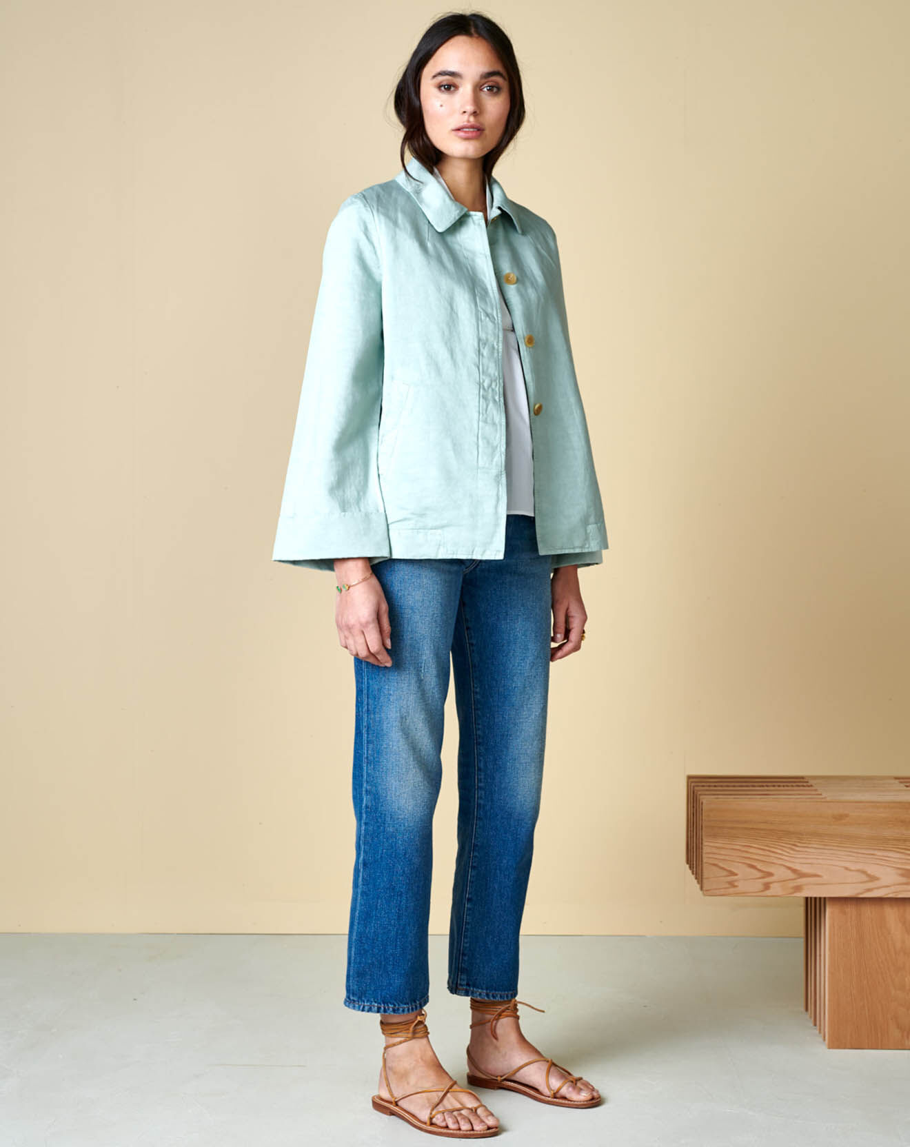 Bellerose Veste en Lin & Coton Senna bleu ciel