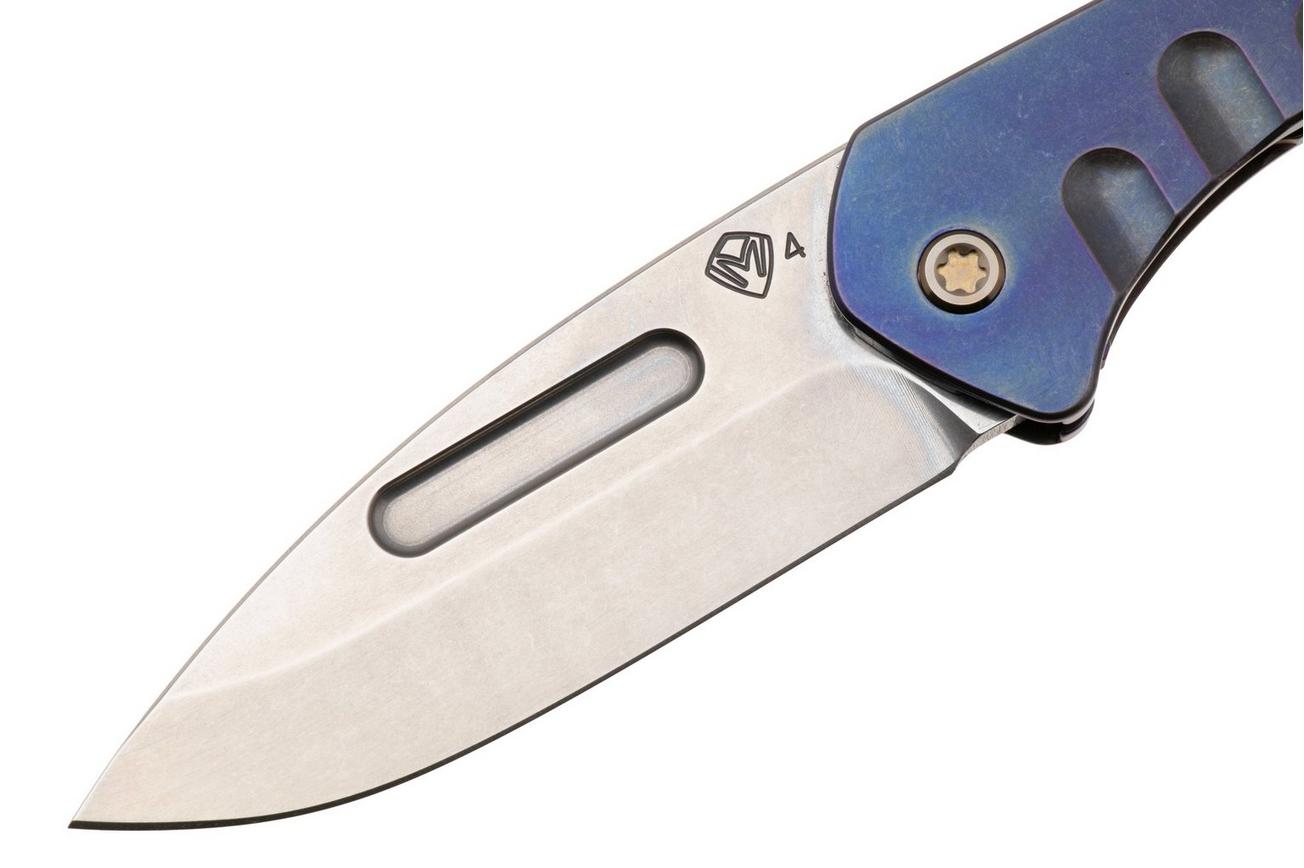 Medford Prae Slim 25-PS-03, Tumbled S45VN Droppoint, Bronze/Violet Fade Handle, Bronze hardware zakmes