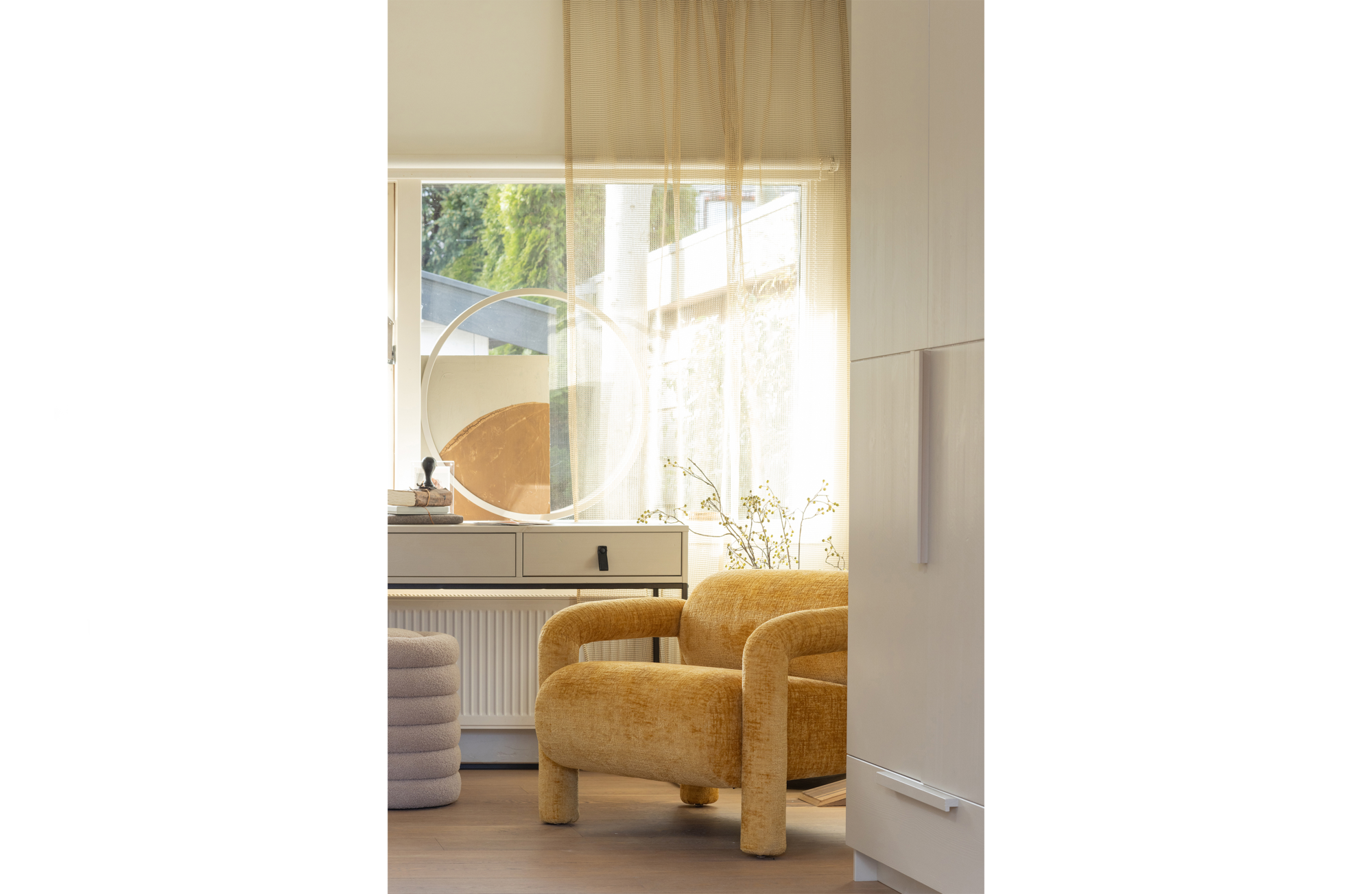 WOOOD Exclusive fauteuil Lenny Fauteuil Lenny in grove textuur Goud/Geel