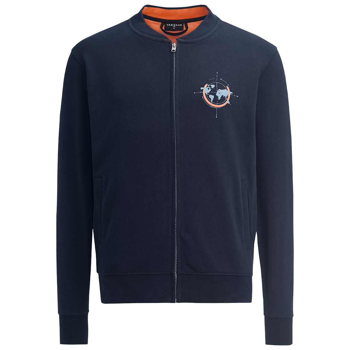 VanVaan Herren Sweatjacke mit Print dunkelblau