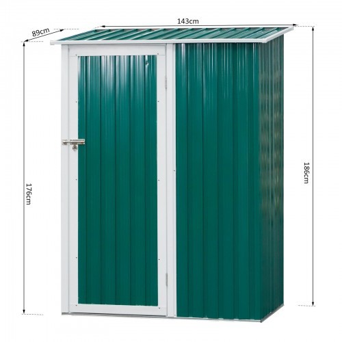 Casinha de jardim Outsunny com porta, verde