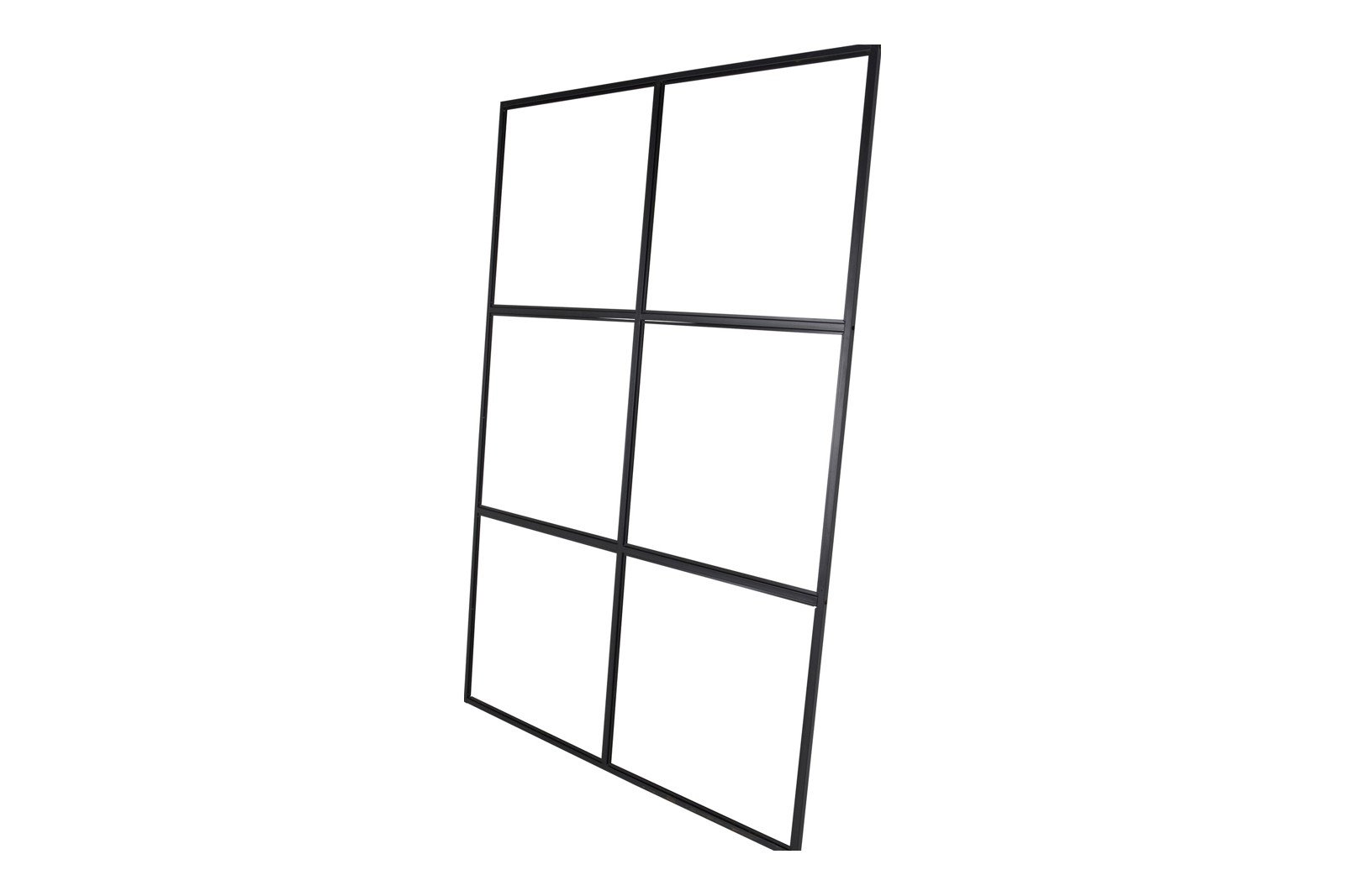 Style industrivegg Sort industrivegg i stål med glass. 150x210cm