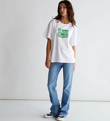 Grønt T-shirt - Mason - Hvid m.  Grøn Print