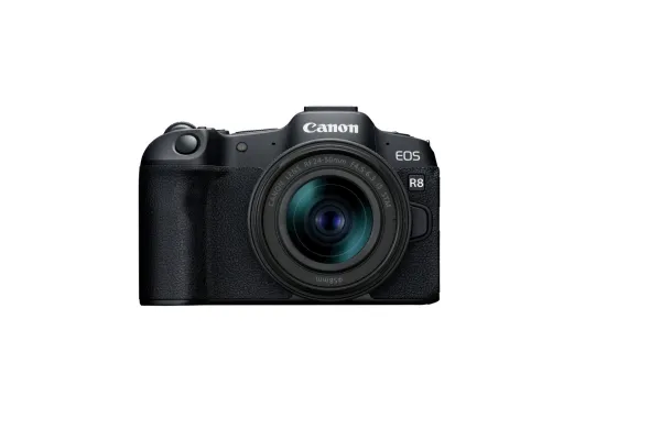 Canon EOS R8 - Digitalkamera - spejlløst - 24.2 MP - Full Frame - 4K / 60 fps - 2x optisk zoom RF 24-50 mm F4.5-6.3 IS STM-objektiv - Wi-Fi, Bluetooth - sort