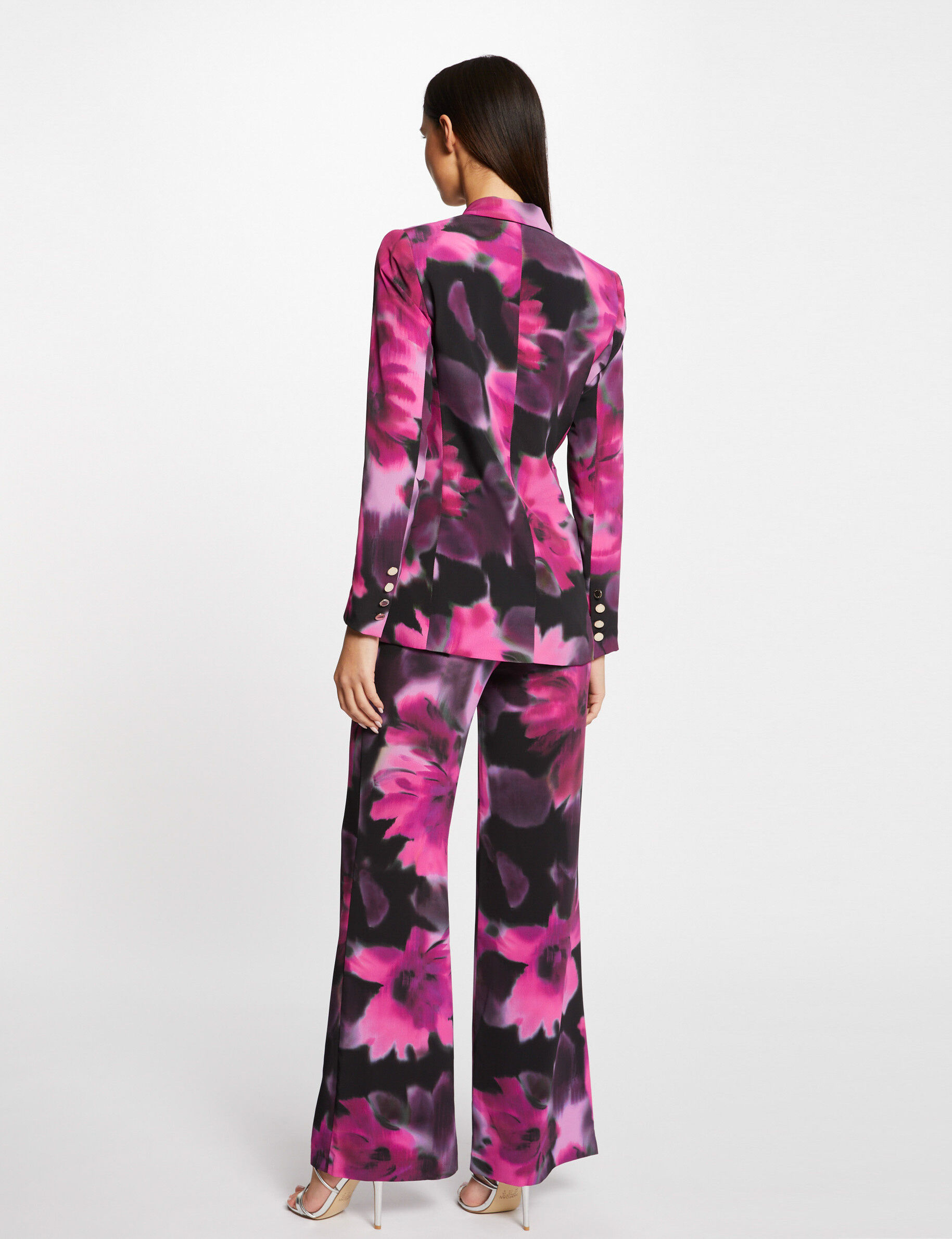 Pantalon large fluide imprimé floral multico femme - multico