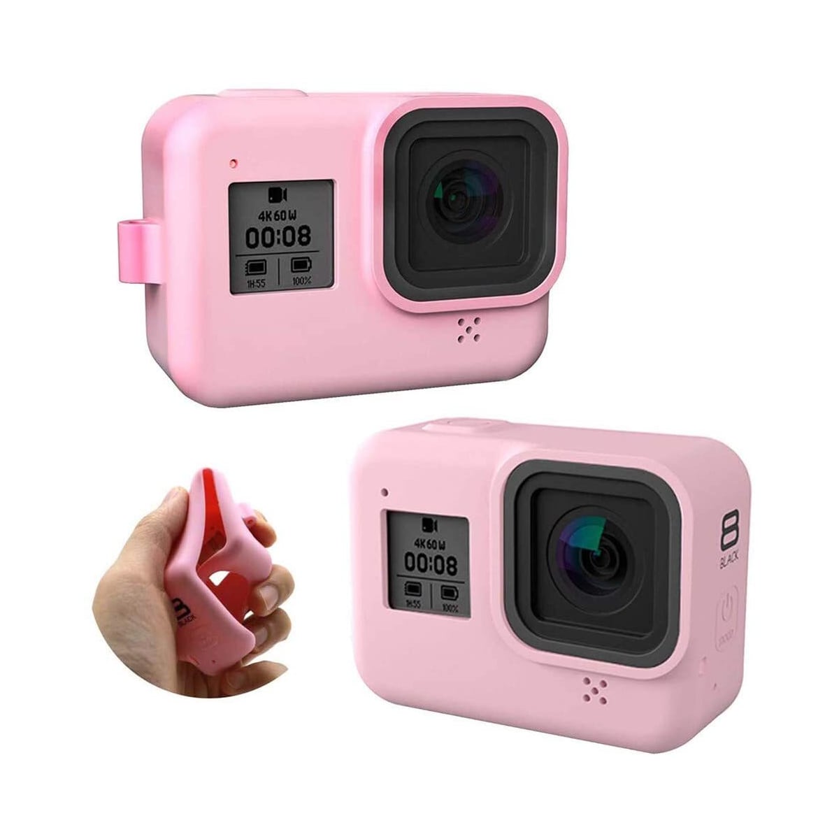 Silikonetui og tilbehør til GoPro Hero 8 Svart - rosa