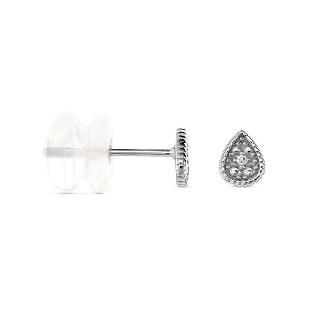 Boucles D'oreilles Puces Mon 1er Diamant Or Blanc Diamant