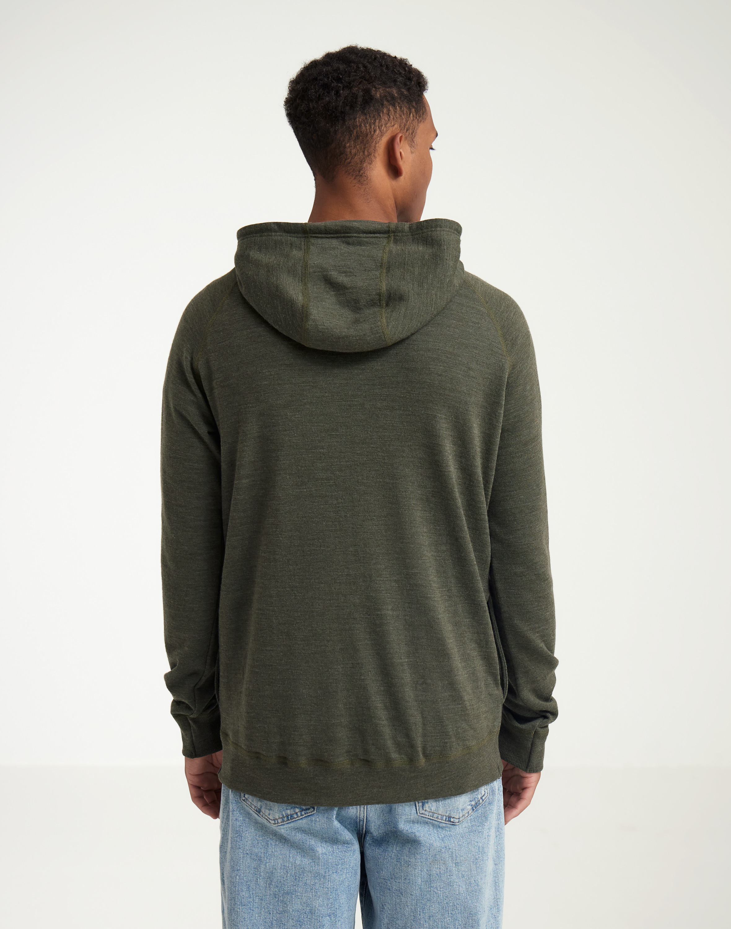 Vest met capuchon van merinowol terry voor heren