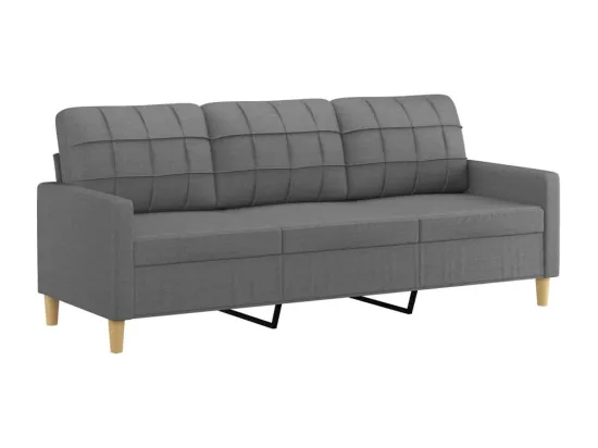 Canapé à 3 places Gris foncé 180 cm Tissu