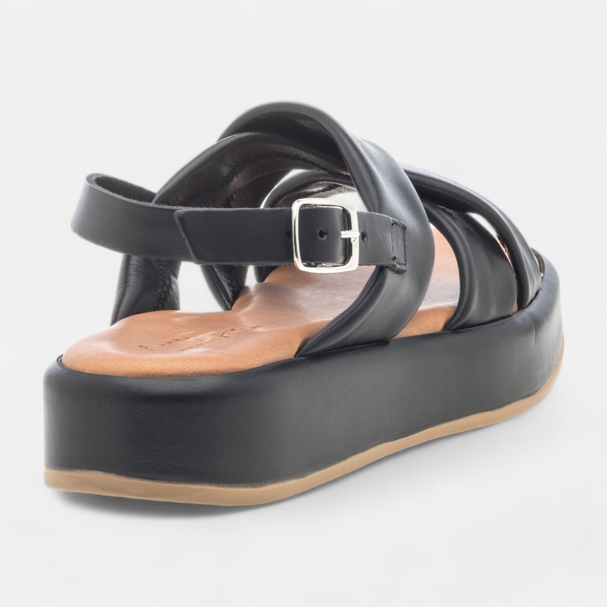 Sandales Femme en cuir noir
