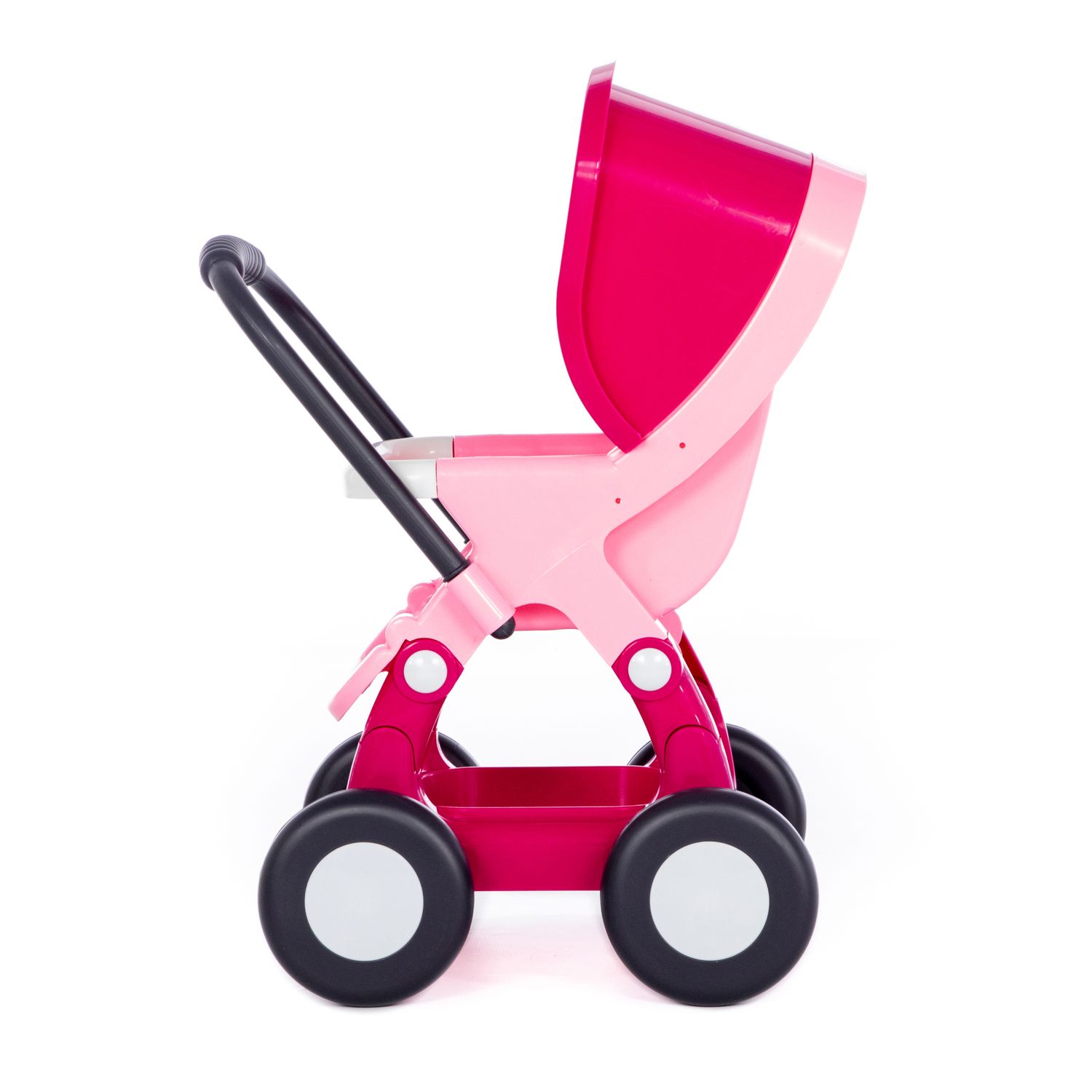 Polesie Puppenwagen Alisia 95220 aus Kunststoff, Puppenbuggy, 4 Kunststoffräder pink