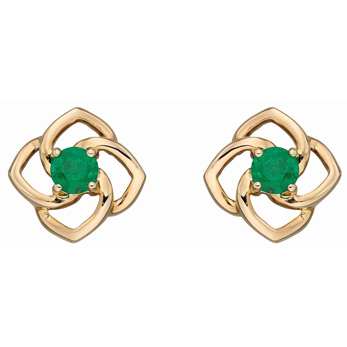 Boucle d'oreille émeraude sur or 375/1000