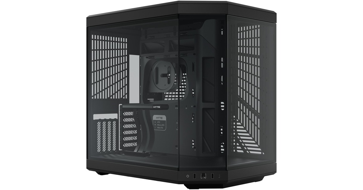 HYTEY70 midi tower behuizing  (Zwart | 2x USB-A | 1x USB-C | Tempered Glass)