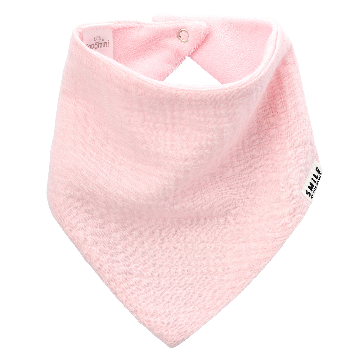 Topomini Baby Musselin-Bandana mit Frottee-Innenseite rosa