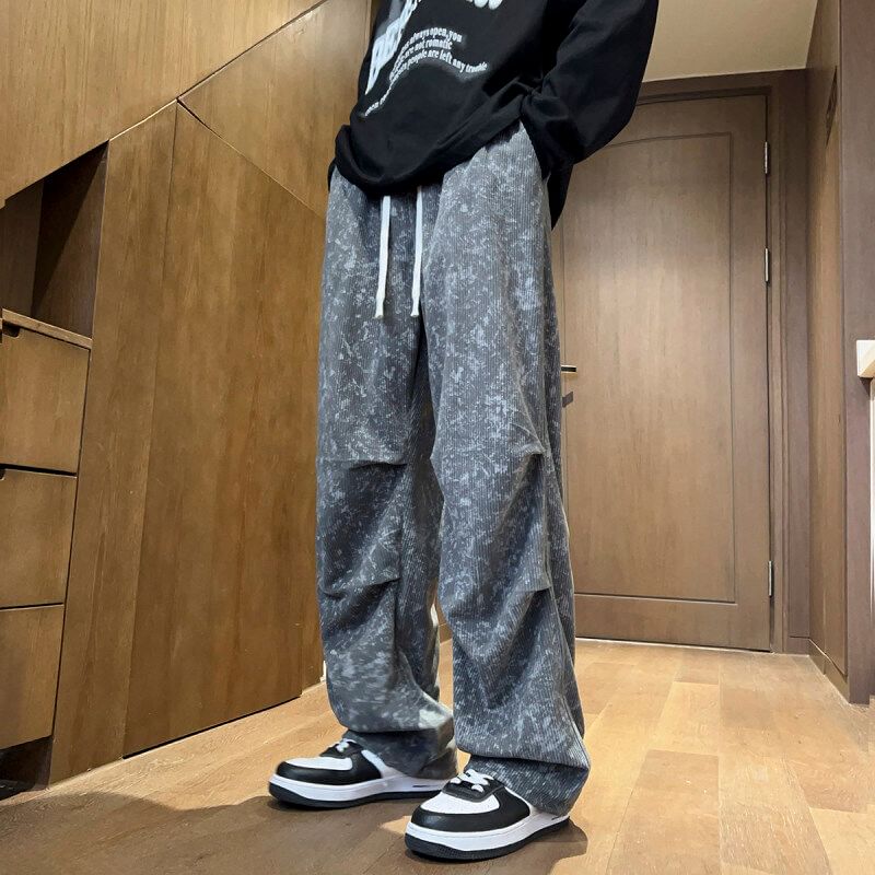 Priam - Corduroy broek met trekkoord en tie-dye taille