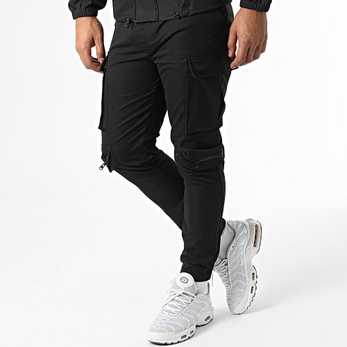 Ensemble Veste Zippée Et Pantalon Cargo AB326 Noir