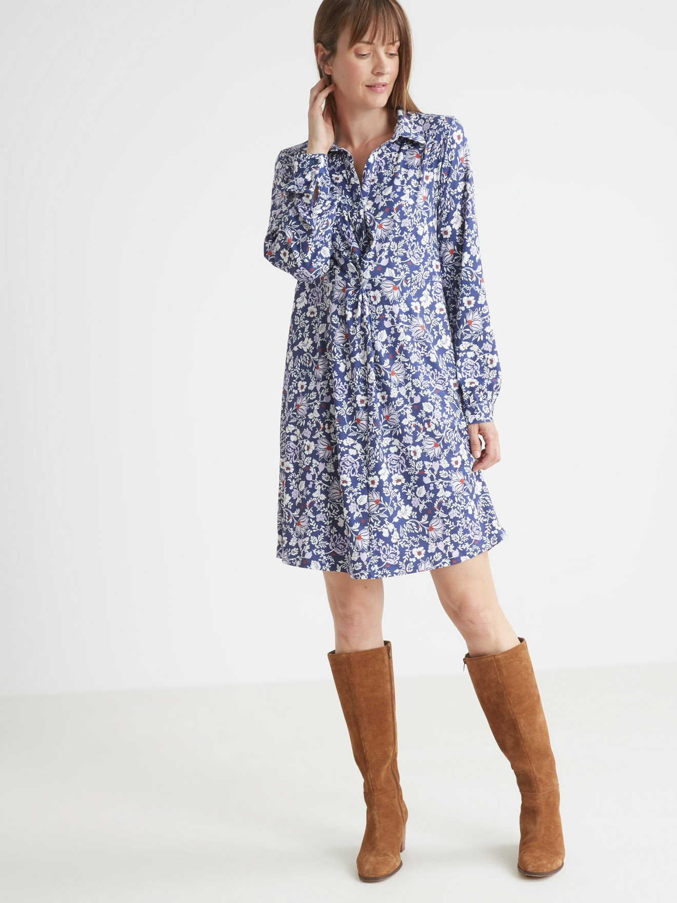Robe chemisier en maille