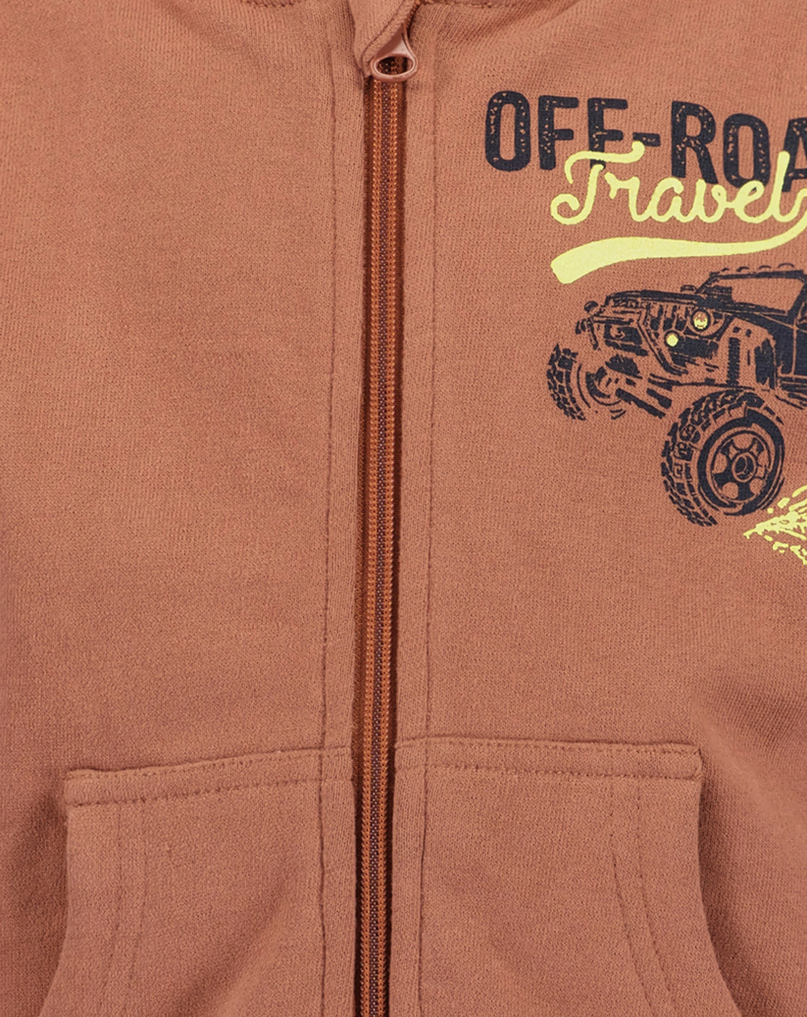 Kapuzensweatjacke TRAVEL mit Teddyfutter in kupfer