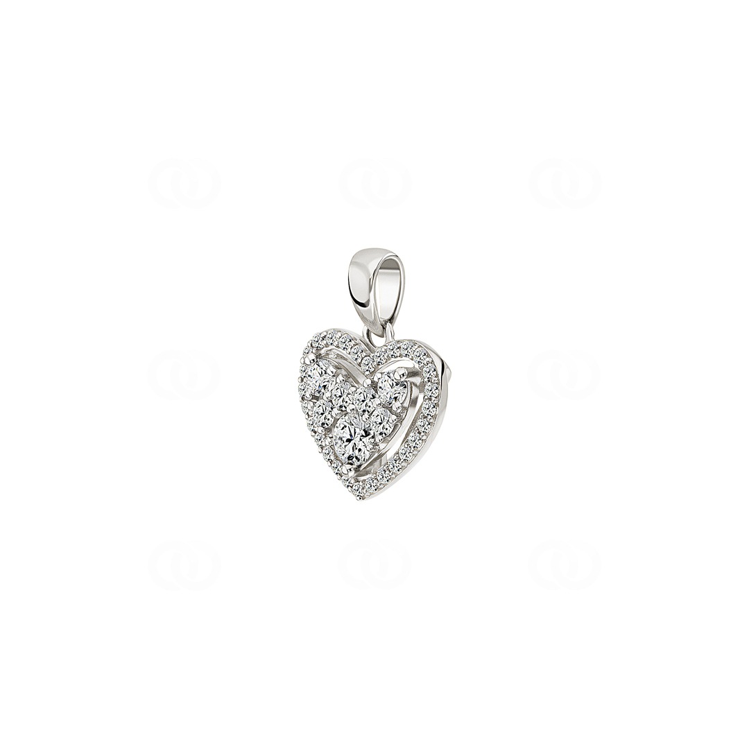Anhänger 750/18 K Weissgold Herz mit Diamanten 0.51 ct H/si