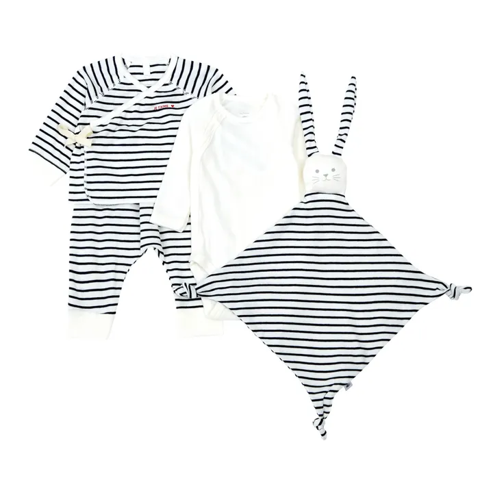 Petit Bateau Coffret Cadeau Naissance Marinière | Bleu marine