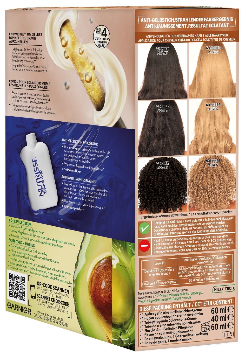 NUTRISSE Blonde Lift<br>1 Stück, Honigbraun Aufhellung für dunkles Haar UL3