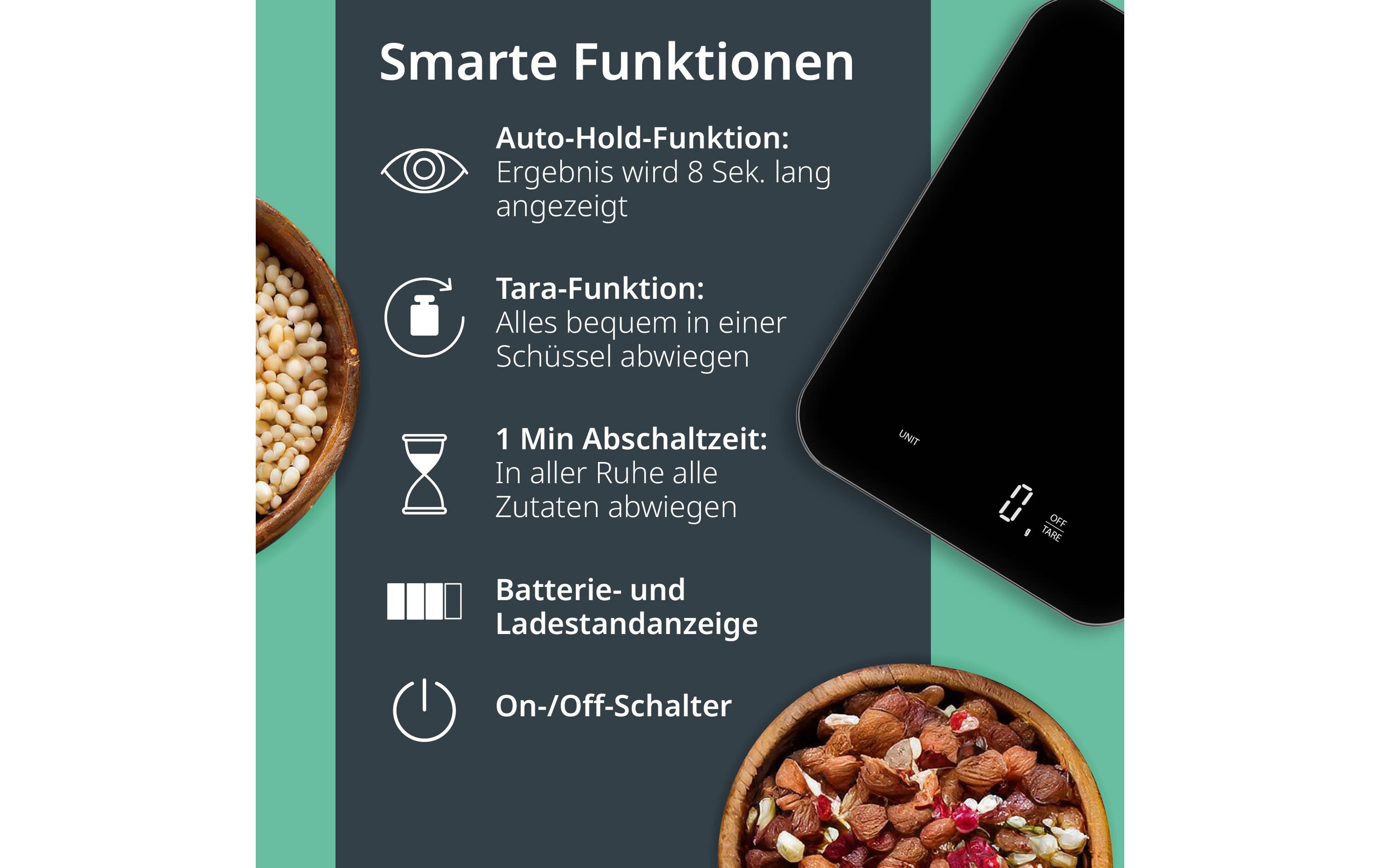 Küchenwaage Tessa SchwarzDigitale Küchenwaage