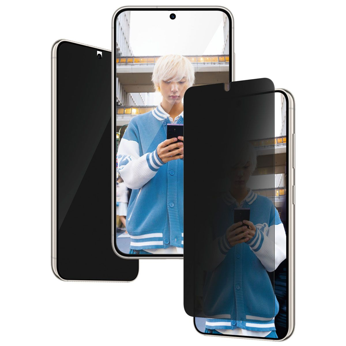 Samsung Galaxy S24 Antibakterielle Ultra Wide Fit Privacy Panzer Glas Displayschutz mit Montagerahmen Recycled (P7350)
