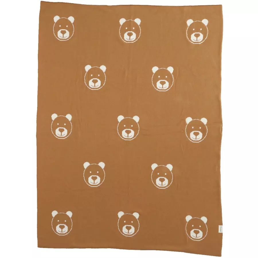 Sterntaler Strick-Schmusedecke Bär rost 100 x 80 cm