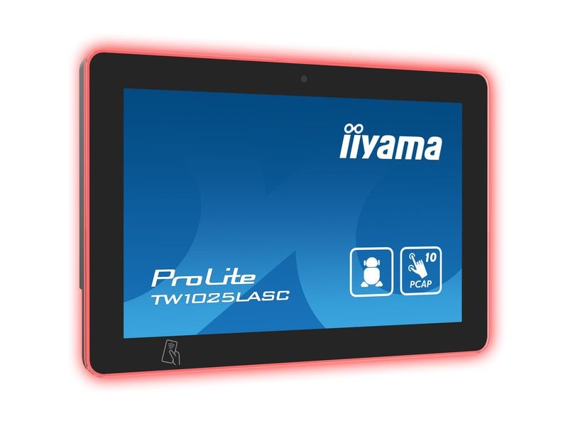 iiyama ProLite TW1025 lASC-B1PNR 10.1-Zoll-Touchscreen-Monitor mit kapazitivem Touch, Lautsprechern und RGB-Beleuchtung