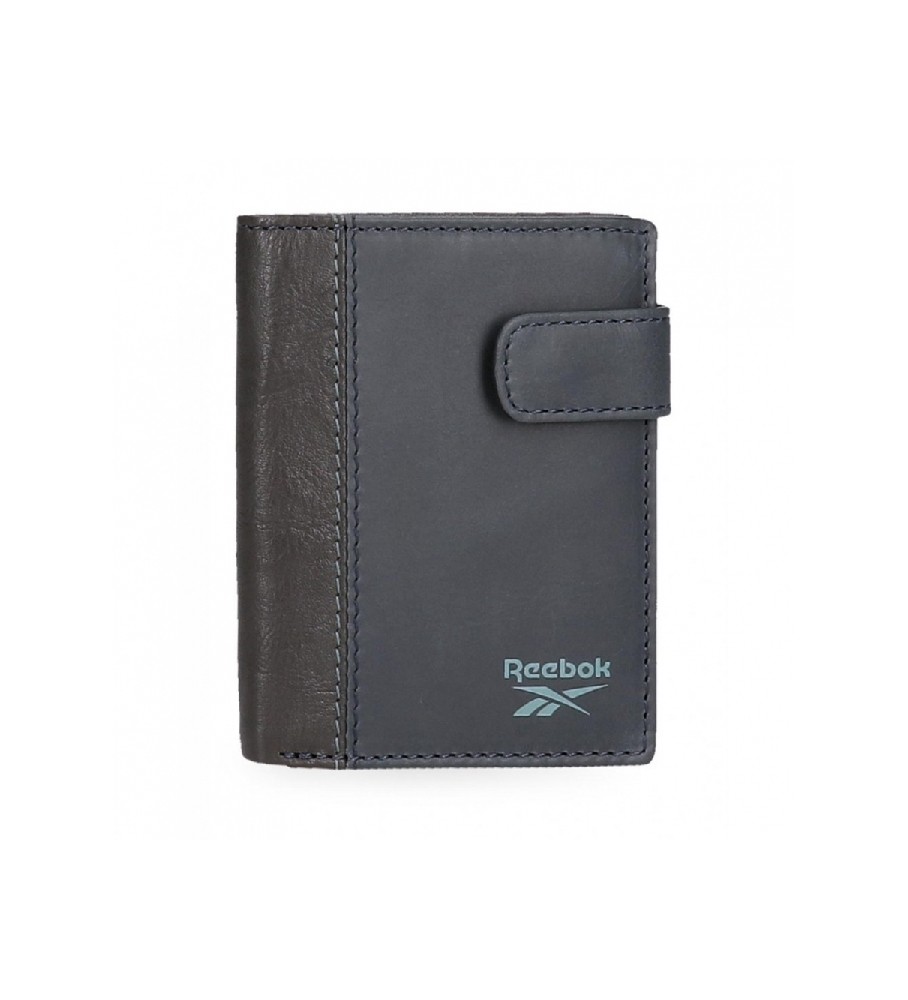 Carteira Reebok Vertical Division com fecho de clique, azul marinho
