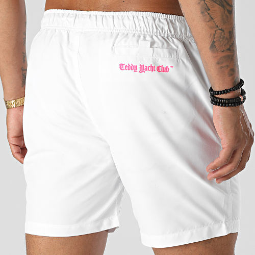 Short De Bain Art Series Blanc Rose Fluo