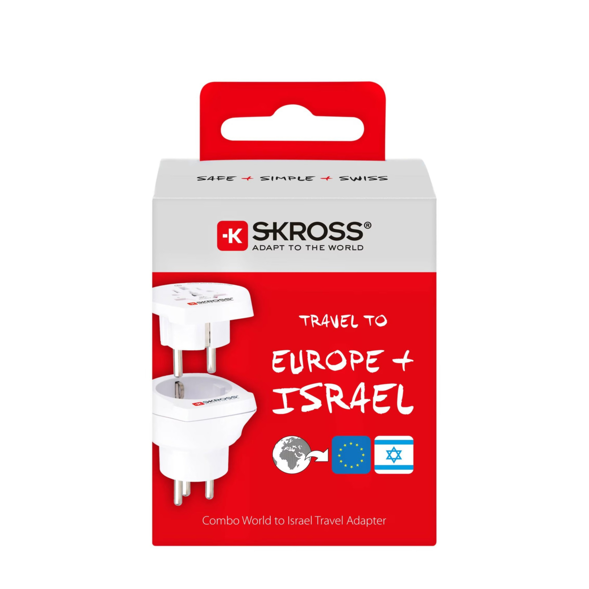 Country Travel Combo Reise Adapter Ladegerät World to Israel / World to Europe (1.500216-E) - Weiss