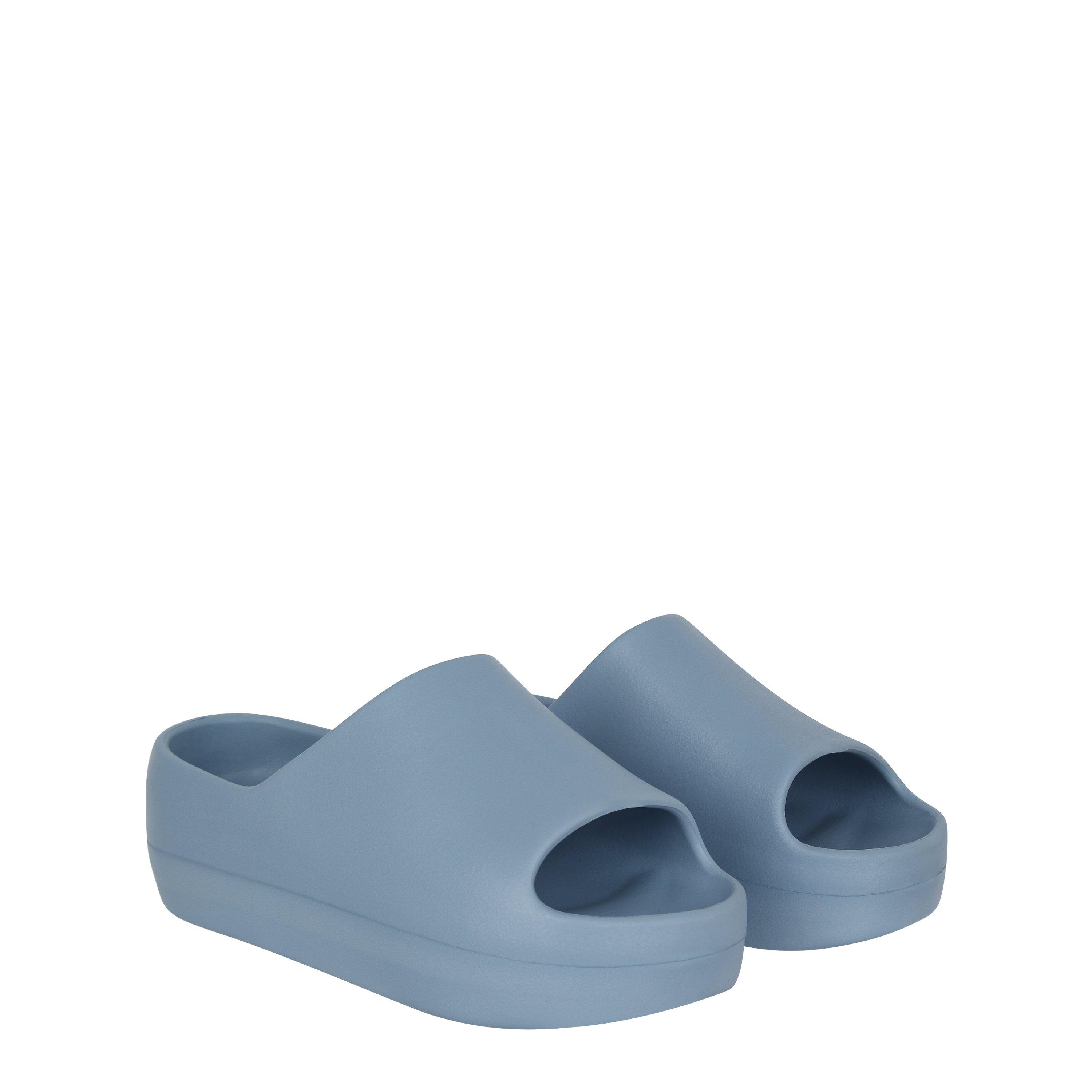 Fabric Platform Sliders Womens