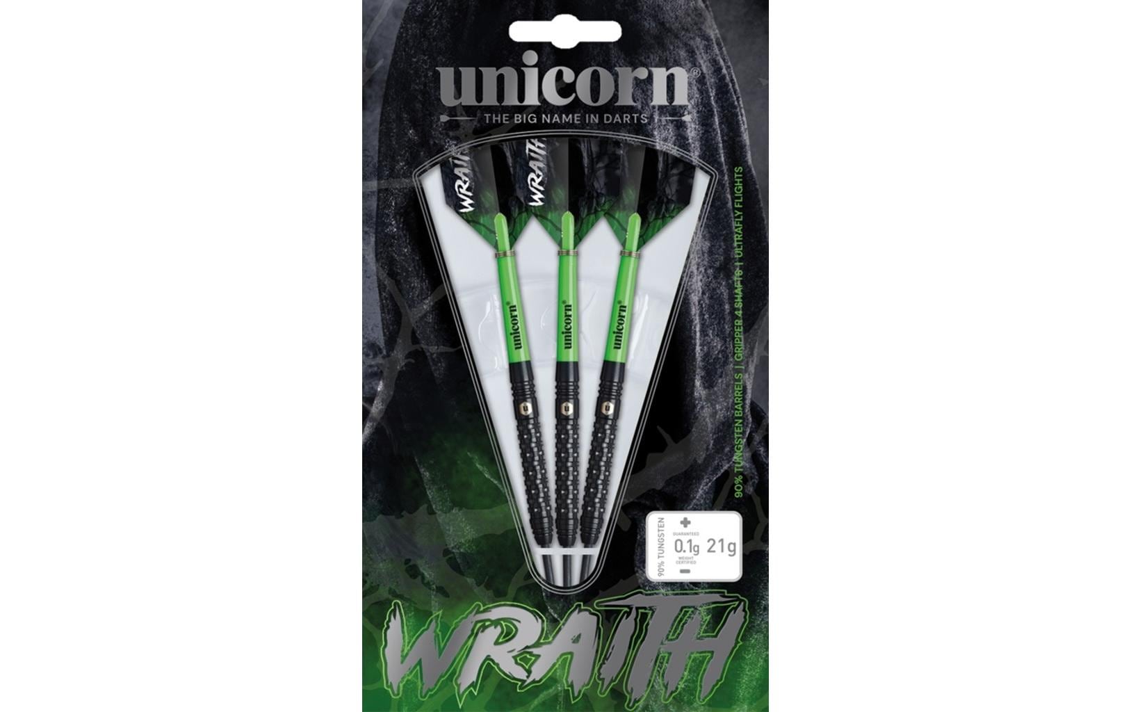 Dartpfeile Wraith 21G 3er-Pack, Grün/SchwarzDartpfeile mit Stahlspitzen