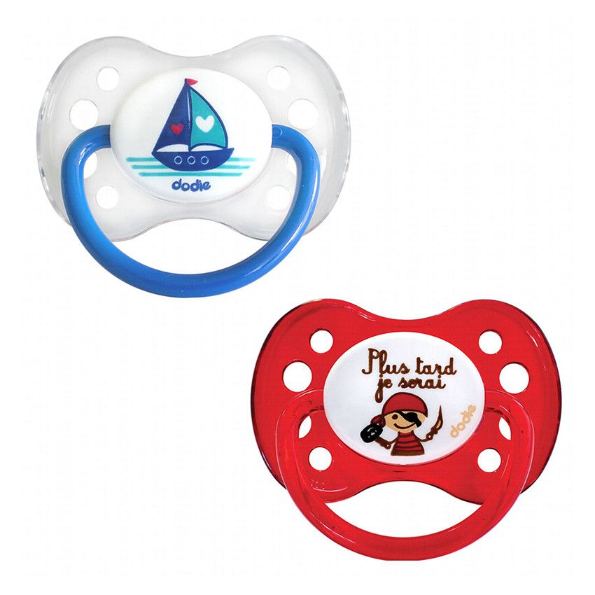 Sucette duo garçon Bateau/Pirate +6 mois - Doré