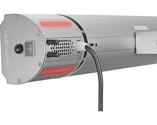 Eurom Heat&Beat terrasverwarmer, grijs, 2000 watt, IP 65 (stofdicht en beschermd tegen waterstralen)