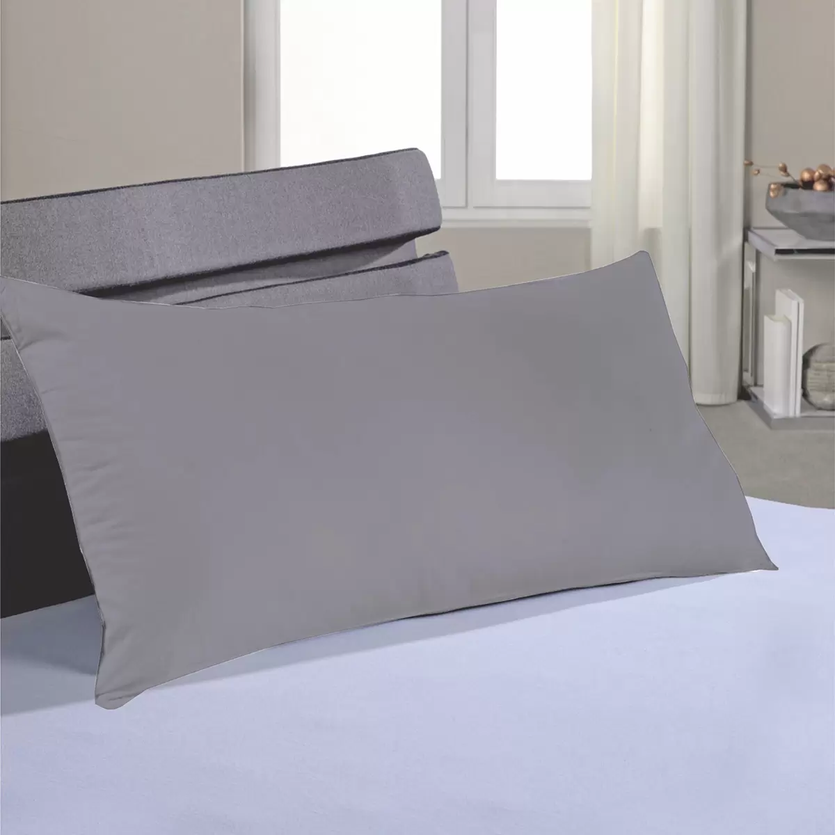 Kopfkissenbezug Cotton Selection Grau