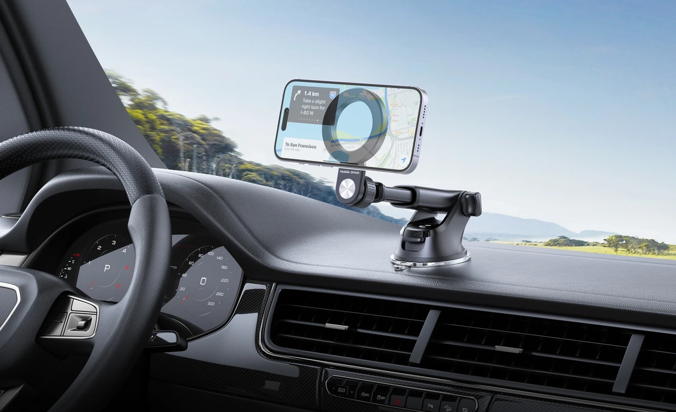 2in1 Universal Magnetische MagSafe Auto KFZ 360° Dashboard und Lüftungsgitter Smartphone Halterung inkl. Magnet Ring - Schwarz