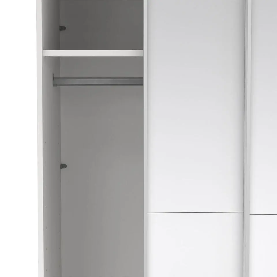 Hioshop Como schuifdeurkast 2 deuren met spiegel 120x220cm wit